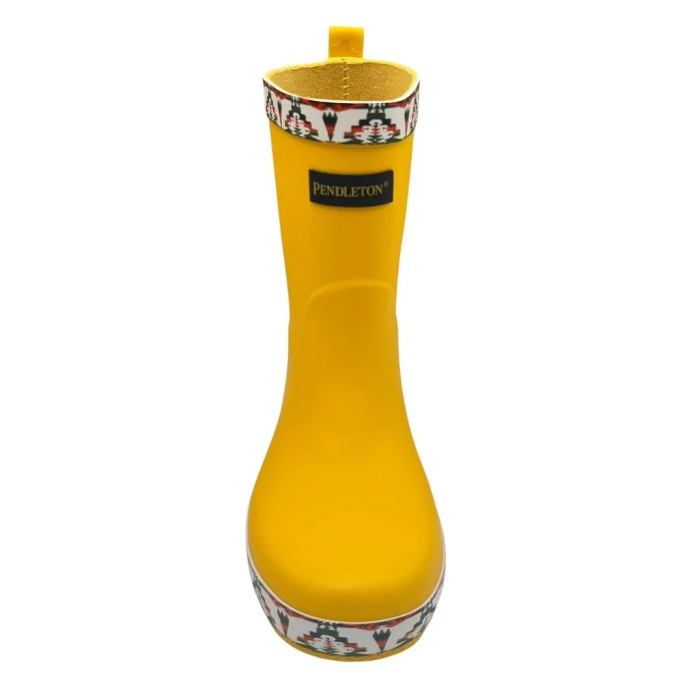 Pendleton Tucson Little Boys Rubber Mid-Calf Rain‎ Boots Size 11/12 Yellow-Multi